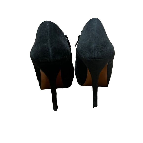 Charles David Vivacious Platform Stiletto Black Suede Bootie Gold Detail Size 8. - Picture 5 of 8